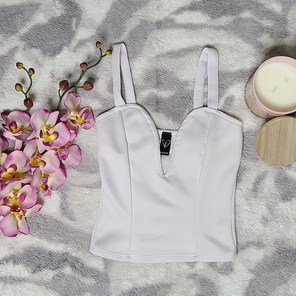 Deep V-neck Crop Too